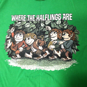 Where The Halflings Are Tshirt Wild Things LOTR Hobbits Green Men’s Small