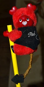 Vintage Devil Red Hot Love Plush Toy Pencil Hugger- Clip-On, 1980's - Picture 1 of 7