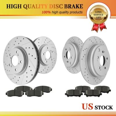 Front and Rear Disc Rotor + Brake Pad for 2011 2012 2013 2014 Honda Odyssey 3.5L - Image 1 of 4
