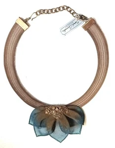 Sarah Cavender Gold Copper Antique Bib Collar Necklace Floral Pendant NWT $298 - Picture 1 of 5