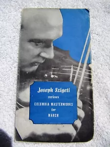 March 1941 COLUMBIA MASTERWORKS Supplement Reviews Joseph Szigeti RECORD CATALOG - Picture 1 of 3