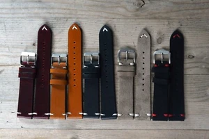 20mm Leather Watch Strap Package - 5 straps! Quick Release - Picture 1 of 12
