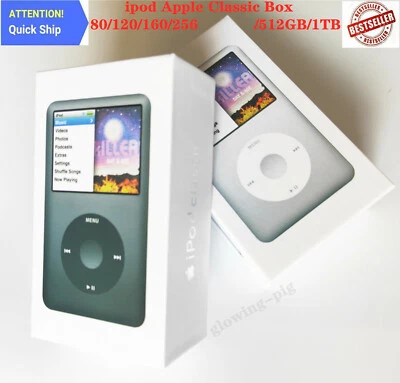 Packaging Box Only For iPod Classic 7th Generation 160 / 256 /512 Silver & Black - Image 1 of 4