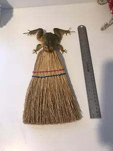 Vintage Imperial Freddy The Frog Hand Broom One Of A Kind Hand Made - Picture 1 of 6
