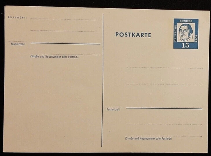 (GER-801) GERMANY 1962 POSTCARD 15pf Unused postal stationary - Image 1 of 1