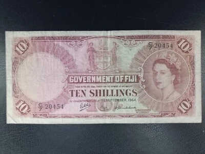 Fiji 10 Shillings, 1964, (P-52d)   - Image 1 of 4
