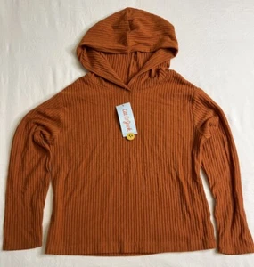 Cat & Jack Youth Girls Cinnamon Orange Cozy Ribbed Long Sleeve Shirt Size M(7/8) - Picture 1 of 6