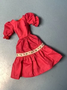 Vintage Barbie Doll Clone? Homemade? Pink Dress W Tulip Trim & Underskirt - Picture 1 of 4