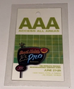 Boost Mobile Pro Skateboarding Contest Access All Areas Pass Badge Ticket Stub - Bild 1 von 2