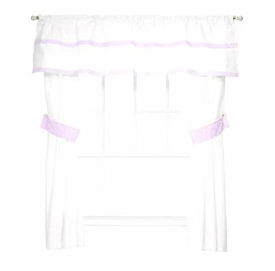 Bebé Muñeca Medallón 5 Piezas Ventana Cenefa y Cortina Set, Lavanda Foto 1 de 2