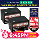 pair of POWERLINE Strident 12V 12Ah 20HR Rechargeable Battery NEXT DAY Delivery*