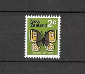 New Zealand 1973 2c Butterfly ERROR Black colour shift - Picture 1 of 2
