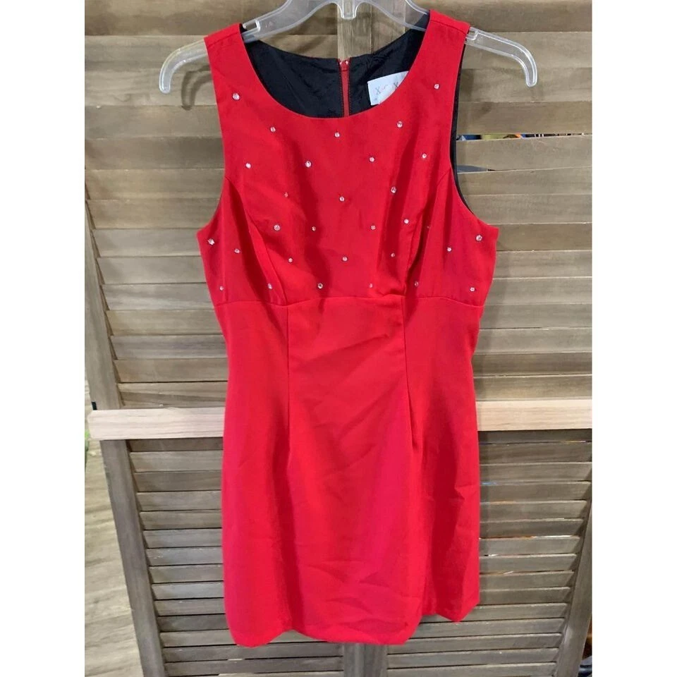 XOXO Y2K Business Casual Red Dress Juniors Size 7/8 Retro Vintage Y2K Dance - Image 1 of 4