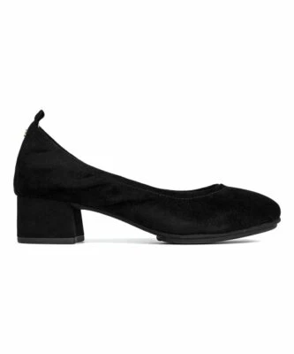 Bomba Yosi YS Samra para mujer Nadia negra gamuza punta redonda tacón bloque talla 8 M A1217 Foto 1 de 4