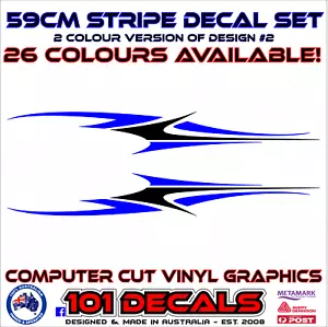 59cm 2 colour STRIPE #2 Boat,marine,car,ute,caravan striping decal sticker set! - Picture 1 of 13