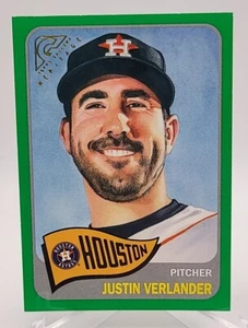 2019 Topps Gallery Heritage Base & Green Parallel #HT-15 Justin Verlander #d/250 - Picture 1 of 5