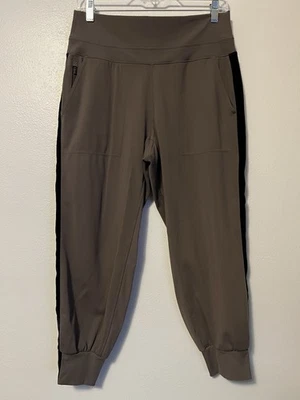 Pantalones Jogger Athleta Venice Terciopelo Rayas Mujer Medianos Atléticos Marrón Elastizados Foto 1 de 4