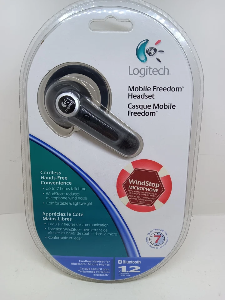Logitech Mobile Freedom Headset Bluetooth v.1.2 980228-0403 New Rare Vintage  - Image 1 of 4