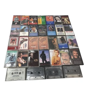 Country Western Music Vintage Retro Cassette Tape Lot of 32 Album Classics - Picture 1 of 15