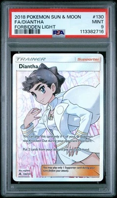 2018 POKEMON FORBIDDEN LIGHT DIANTHA #130 FULL ART PSA 9 MINT #113382716 - Image 1 of 2