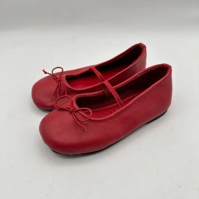 ZARA Toddler Girls Red Faux Leather Ballet Flats Mary Jane Shoes US 6-6.5 EUR 22 - Image 1 of 4