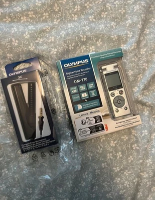 Olympus Digital Voice Recorder DM770 and Microphone ME34 RRP £240 - Image 1 of 4