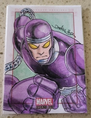 Rittenhouse Marvel Bronze Age Sketch Card Machine Man By Daniel HDR Signed 1/1 - Image 1 of 2