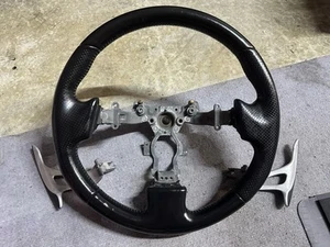 OEM R35 NISSAN GTR LEATHER STEERING WHEEL USED - Picture 1 of 6