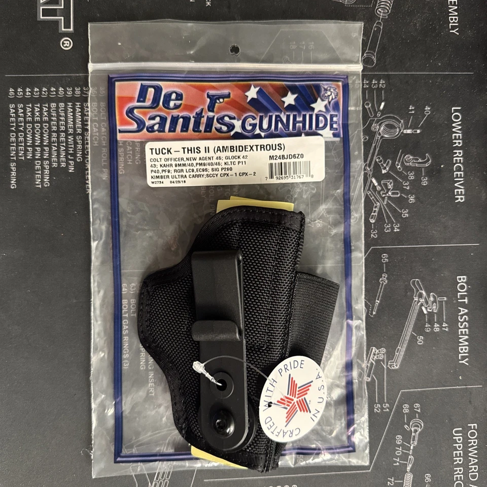 DESANTIS TUCK-THIS II HOLSTER IWB NYLON AMBI FOR GLOCK 42! - Image 1 of 1