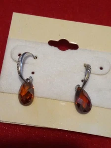 Madeira Citrine Earrings, Brown Citrine Dangles, Rose Gold Drops, November... - Picture 1 of 3