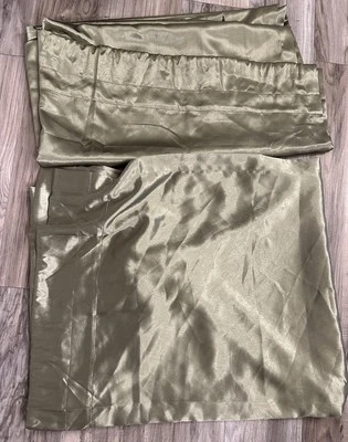 "Par de paneles de cortina superior de poste arrugado satinado parfait verde salvia Croscill 42"x 94""B" Foto 1 de 4