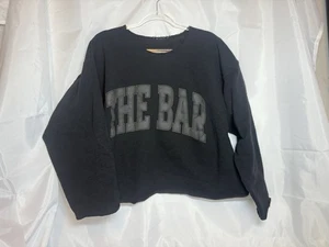 Felpa maglione manica lunga The Bar Varsity donna nera grafica taglia L - Foto 1 di 4