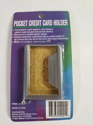 Pocket Credit Card Holder Lightweight  Low Profile Holder Holds 7 Cards NEW - Image 1 of 3
