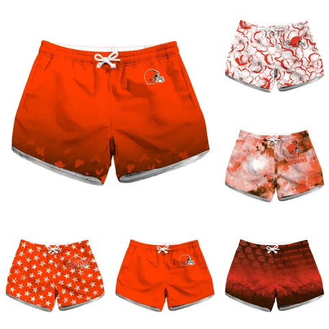 Cleveland Browns Womens Lightweight Drawstring Shorts Summer Pocket Shorts Cover