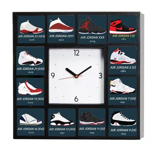 Sneakerhead Air Jordans 1 11 21 5 and more Shoes History Clock with 12 pictures - Picture 1 of 4