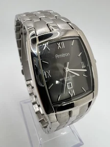Men’s Silver Tank Armitron Watch Classy Roman Numerals New Battery - Picture 1 of 19