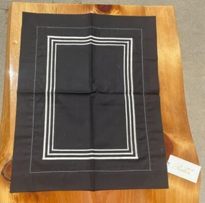 Black/White Pratesi Pillow Case. Size: 12" x 16" 3 Stripes - Picture 1 of 3