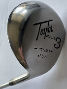 TaylorMade 3 Wood USA Pittsburgh Persimmon  17° Loft RH Steel Shaft Golf Club