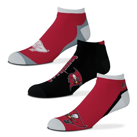 NWT NFL Team Apparel Men's Tampa Bay Buccaneers 3 PK No Show Socks L Cover