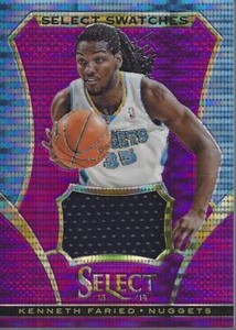 2013-14 Select Swatches Prizms Purple #36 Kenneth Faried Jersey /99 - NM-MT