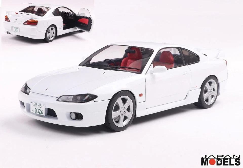 NISSAN SILVIA S15 Spec R Aero Aspen White 1999 Solido Die Cast 1/18 S1812201 - Immagine 1 di 4