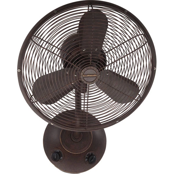 Craftmade 16" Bellows I Aged Bronze Wall 3 Speed Damp Rated Fan BW116AG3 - Image 1 of 1