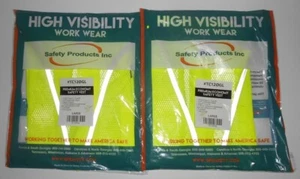 PACK DE 2 CHALECOS DE SEGURIDAD DE MALLA REFLECTANTE DE ALTA VISIBILIDAD - GRANDES - VERDE LIMA - NUEVOS - Imagen 1 de 5