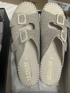 La Plume Women's Double Buckle Sandal Premium Leather Upper EUR-41-(us 9.5) - Picture 1 of 2