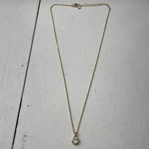 VETEMENTS Collana catena oro Tewiky stratificazione gioielli singolo strass minimal NUOVA