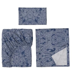 IKEA JATTEVALLMO JÄTTEVALLMO Doppelblatt Set Paisley dunkelblau/weiß 805.015.93 - Bild 1 von 3