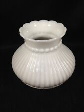 Vintage Hurricane Lamp Shade Diffuser White Ribbed Beaded 5-1/4” Fitter
