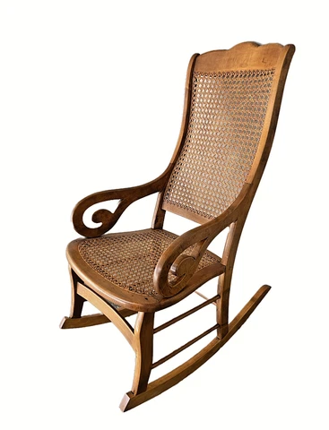 Antique Rattan Rocking Chair ~ Adult Size ~ Mint Condition Cover