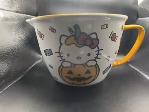 Hello Kitty Halloween Mischschüssel orange Kürbis weiße Katze mit Süßigkeiten - Bild 1 von 2