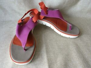 Tsubo Extralight Women's Leather Color Block Flip Flop Sandals Sz 10 Ankle Strap